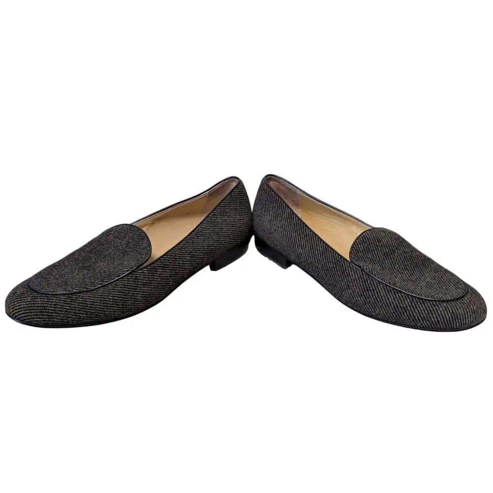 Talbots Black gray tweed Flats Womens Comfortable Slip On Work Office Shoes 10W